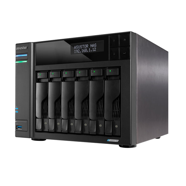 Asustor Lockerstor 6 Gen2+ AS6706T v2 6 Bay NAS Storage, Intel Quad-Core 2.0GHz CPU, Dual 5GbE Ports