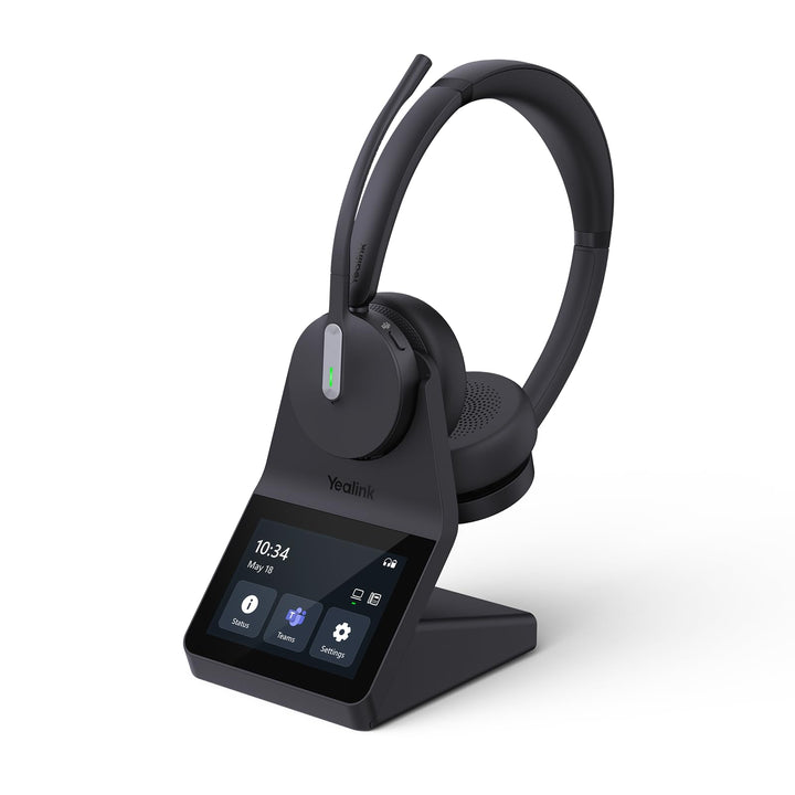 Yealink WH64 Pro DECT & Bluetooth Wireless Headset, 3.5" Touchscreen, Teams,UC,Zoom Dual On Ear Head
