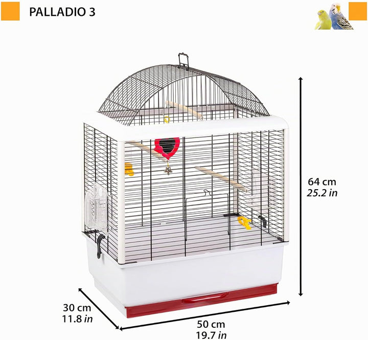 Ferplast Vogelkäfig Wellensittich Käfig Exotenkäfig, inkl. Vogelspielzeug, Vogel-Futternapf, Vogel-S