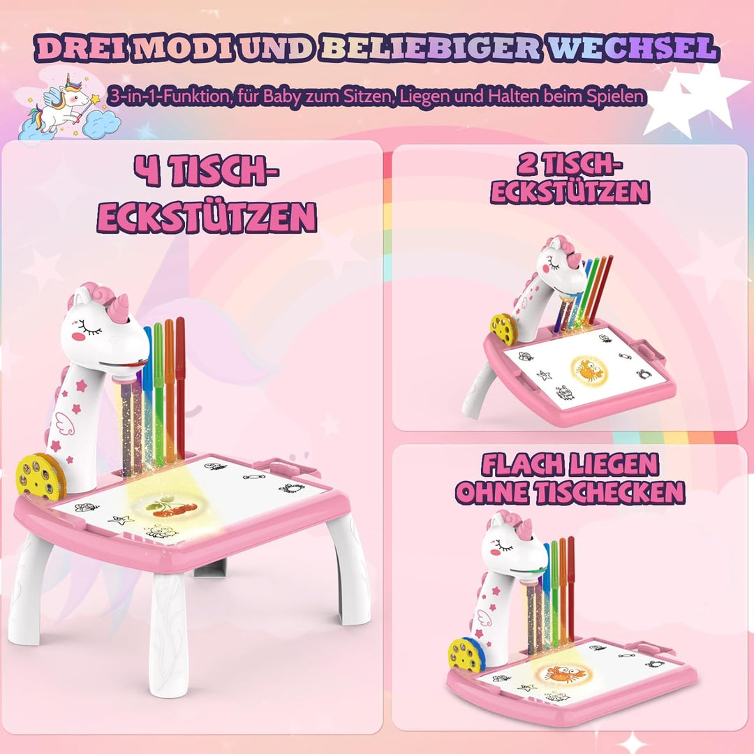 Zeichenprojektor für Kinder, Projektion Zeichentafel Kind 48 Stück Malprojektor Kinder Set mit 48 Mo