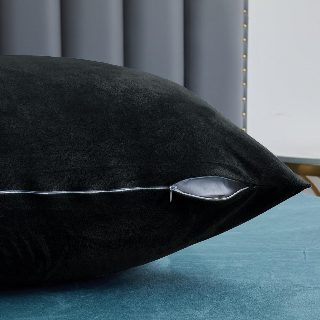 Luofanfei Samt Warme Bettwäsche 220x240 Schwarz Winter Thermo Fleece Plüsch Flausch Nicki Warme Wend