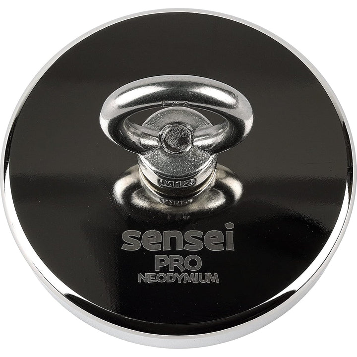 SENSEI Magnet 600 kg, Neodym-Magnet N52 mit Öse oben, Ø12 x H2 cm, sehr starker Neodym-Ösenmagnet fü