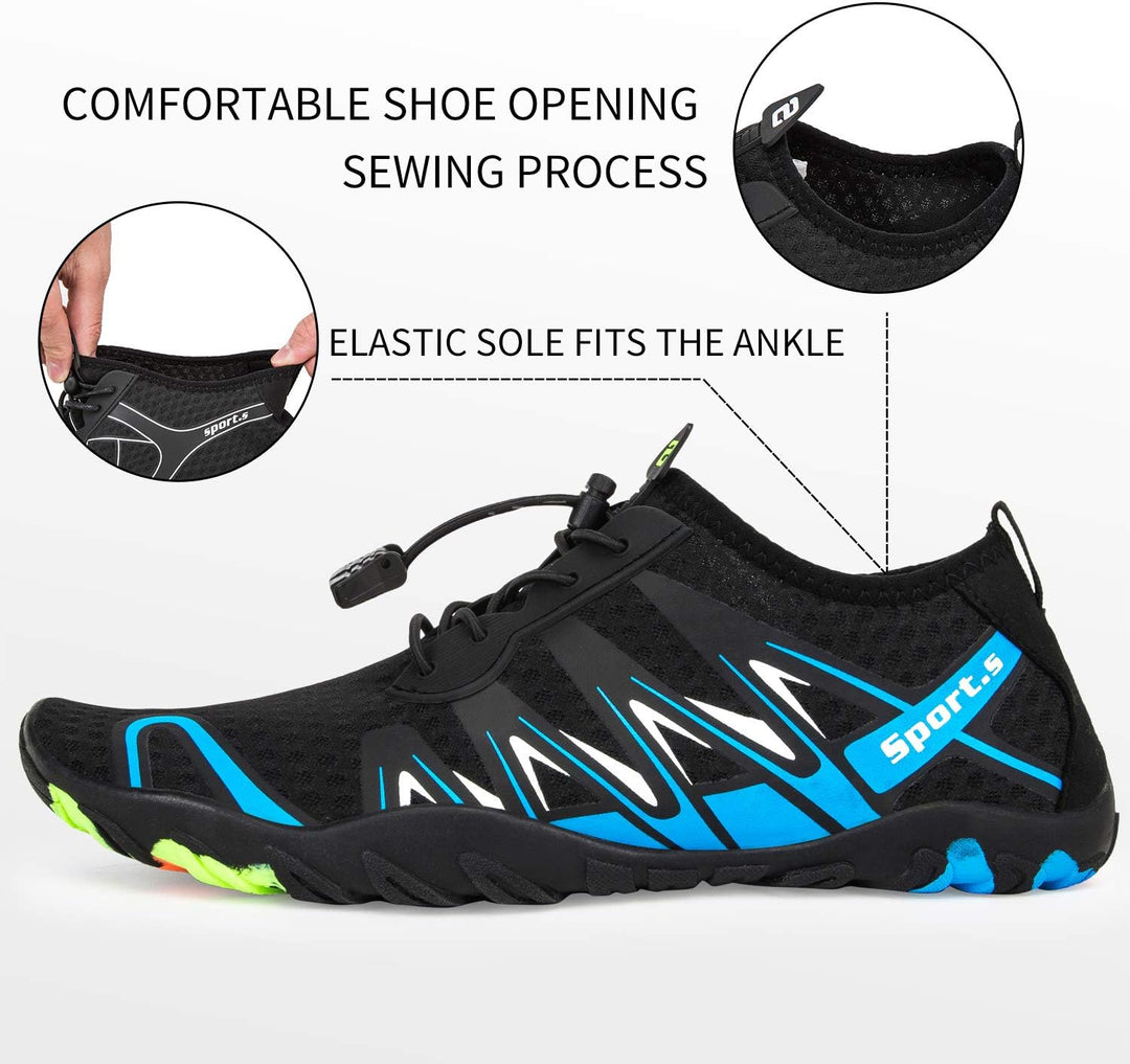 Strandschuhe Damen Herren Wasserschuhe Badeschuhe Unisex Atmungsaktiv Leicht Barfussschuhe rutschfes