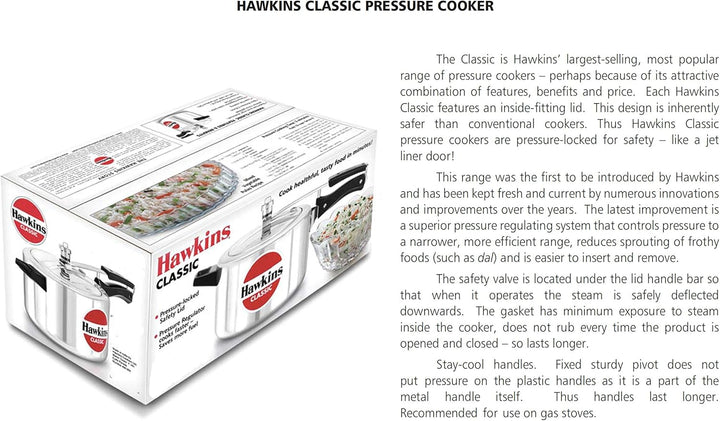 Hawkins Classic Schnellkochtopf, 8 l, aus Aluminium, inkl. LSL Kochbuch