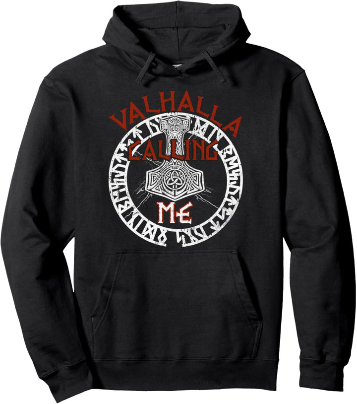 Valhalla Calling Me Vikings Runen Wikinger Pullover Hoodie