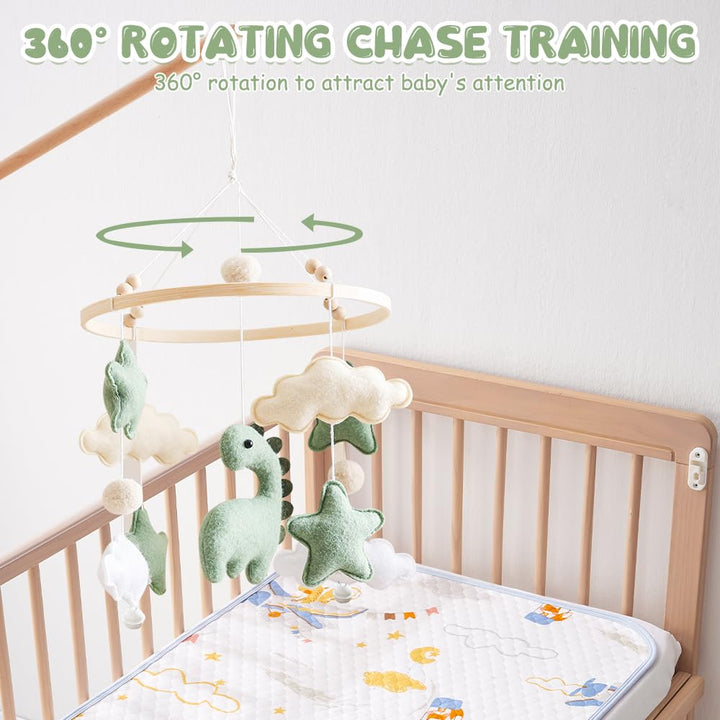 SGZIOO Mobile Baby Windspiele, Mobile Babybett Holz, Baby mobile für Bett, Babymobile mit Sternen, W