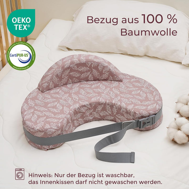 Momcozy Memory-Schaum Stillkissen mit Sicherheitsumrandung – Ergonomisches Still- und Lagerungskisse