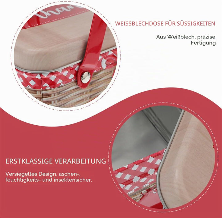 Zerodeko Kreative Keksdose Aus Weissblech Mit Imitation Rattan Muster Feuchtigkeitsgeschützte Aufbew