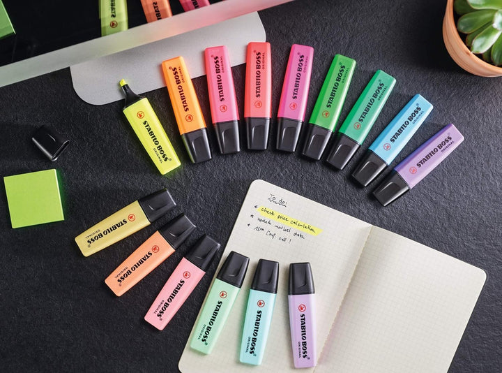 Textmarker - STABILO BOSS ORIGINAL - 10x 2er Pack - gelb