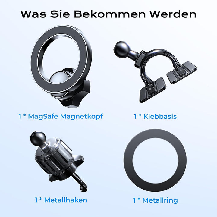 LISEN für Magsafe Autohalterung, 24X Magnet Handyhalterung Auto Magnetische, 360° Drehbar Handy Halt