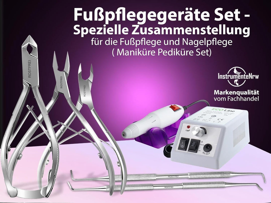 Fusspflegegerät Fräser Set mit Nagelzangen Set Fusspflege Set