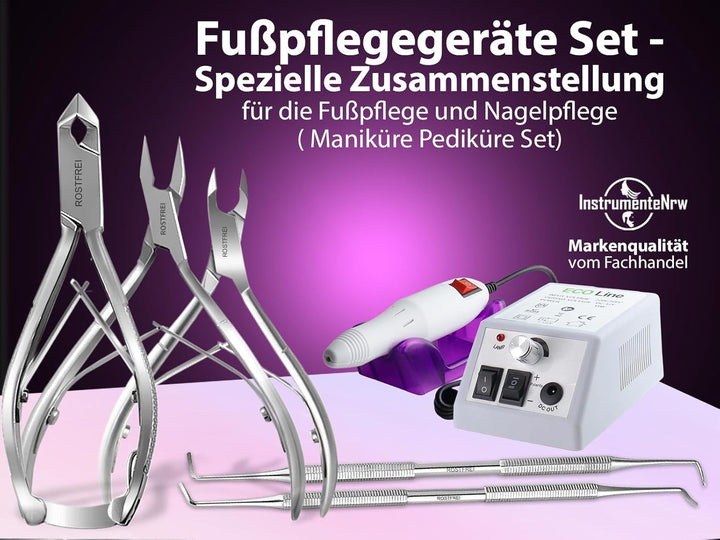 Fusspflegegerät Fräser Set mit Nagelzangen Set Fusspflege Set
