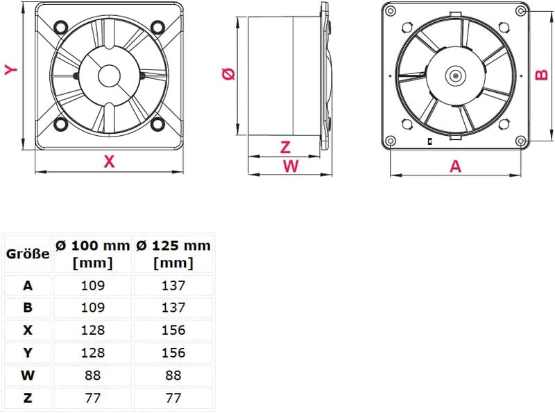 Badventilator Ø 100 mm Edelstahl Badlüfter Lüfter Ventilator Deckenlüfter mit Timer Wandlüfter Kugel