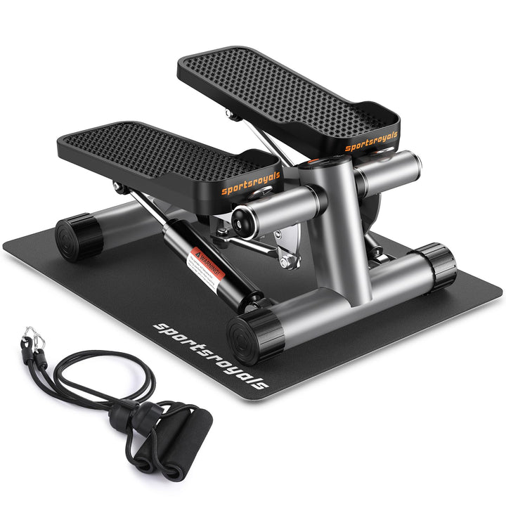 Sportsroyals Up-Down-Twister Stepper für Zuhause,Mini Stepper 150kg mit Power Ropes& LCD Display，Hom