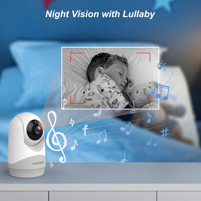 HelloBaby Video-Baby-Monitor, 5-Zoll-Split-Screen mit Dual-Kameras, Fernsteuerung Kameras mit Nachts