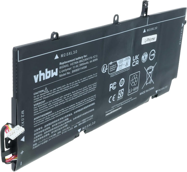 vhbw Akku kompatibel mit HP EliteBook Folio 1040 G3 Notebook (3900mAh, 11,4V, Li-Polymer)