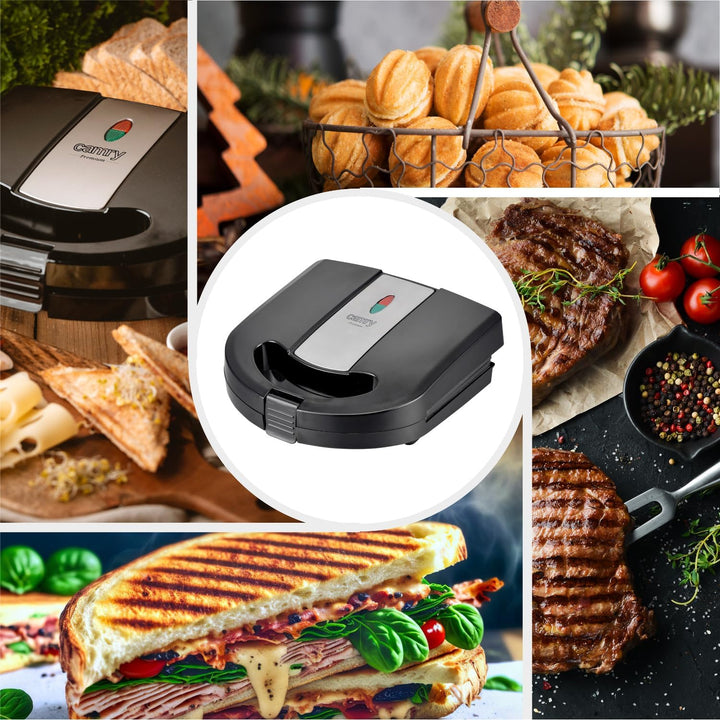 CAMRY Multifunktionsgerät 3 in 1 Sandwichmaker, Sandwichtoaster, Kontaktgrill, Oreschki Maker, Nussm