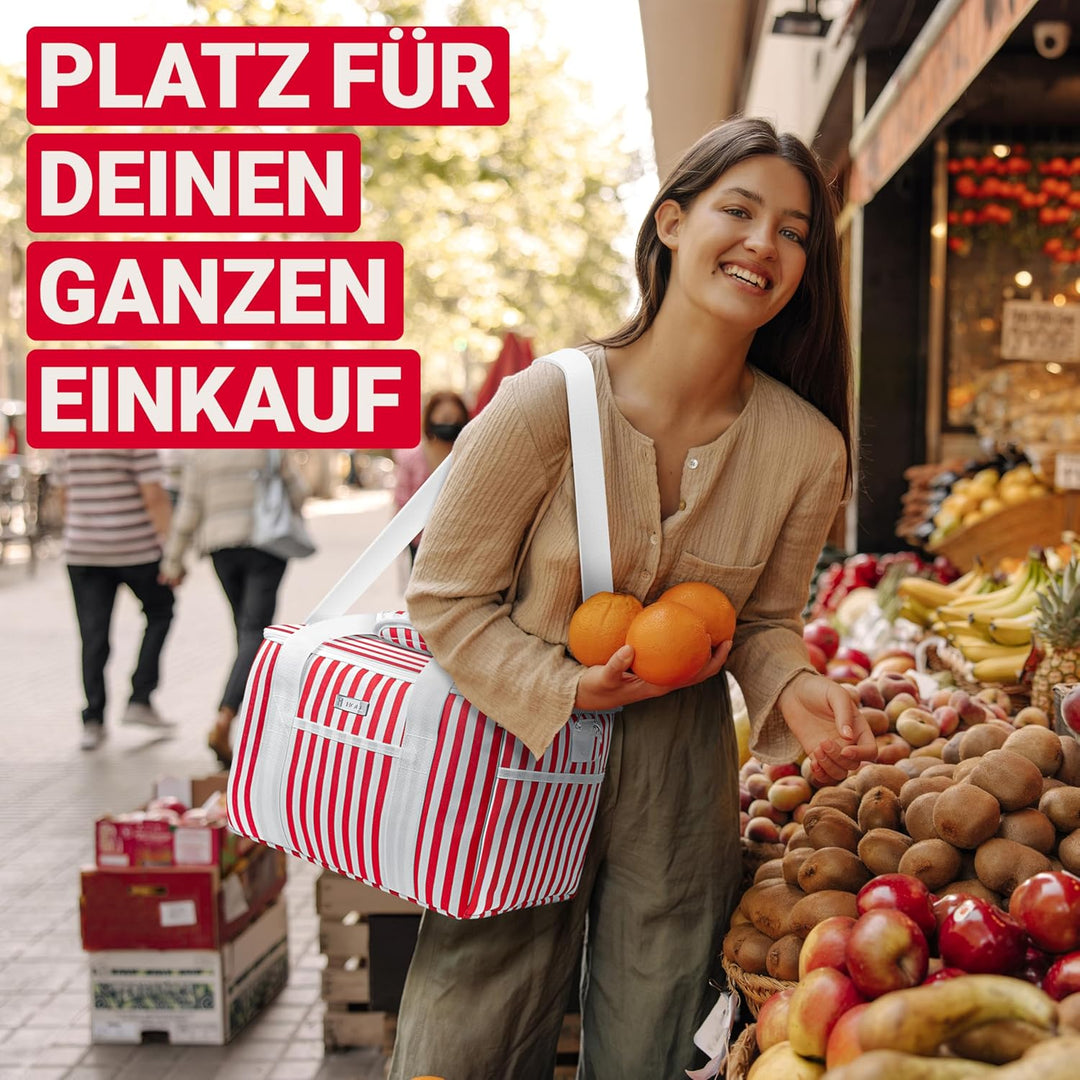 HOEL Kühltasche gross 20L & 30L faltbar - Isolierte Thermotasche - Lunchtasche wasserdicht & auslauf