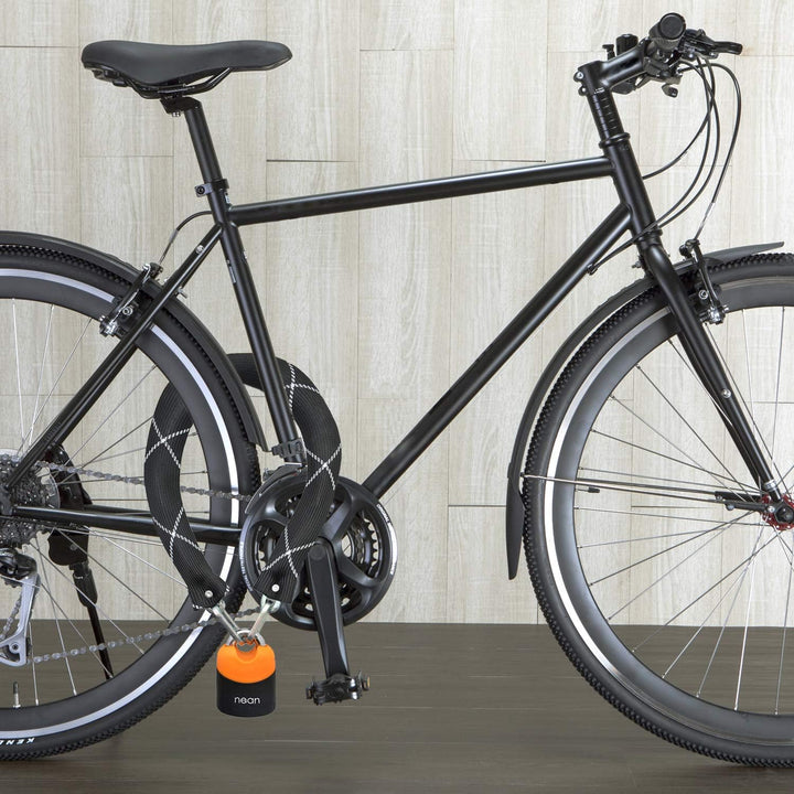 nean Fahrradschloss Kettenschloss mit Vorhängeschloss, Bike Chain Lock, 2x Sicherheit Schlüssel, ext