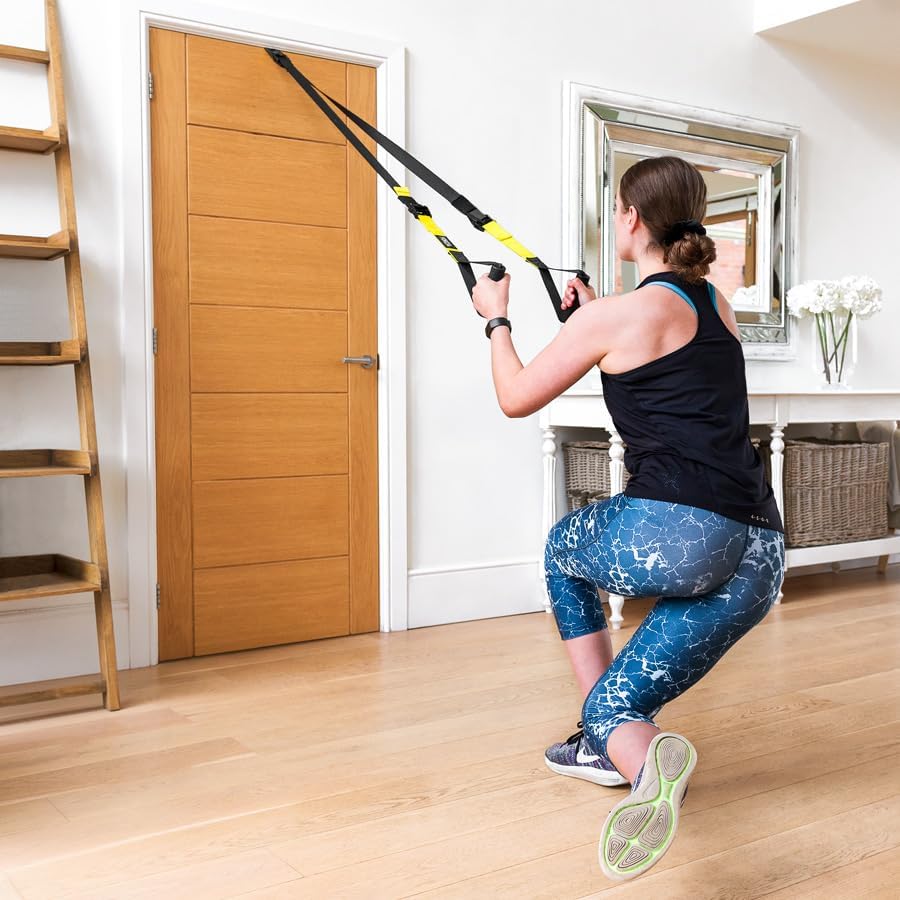 FORZA Suspension-Trainingsgurte | Verstellbarer Widerstandstrainer für Körpergewicht mit Türanker, E