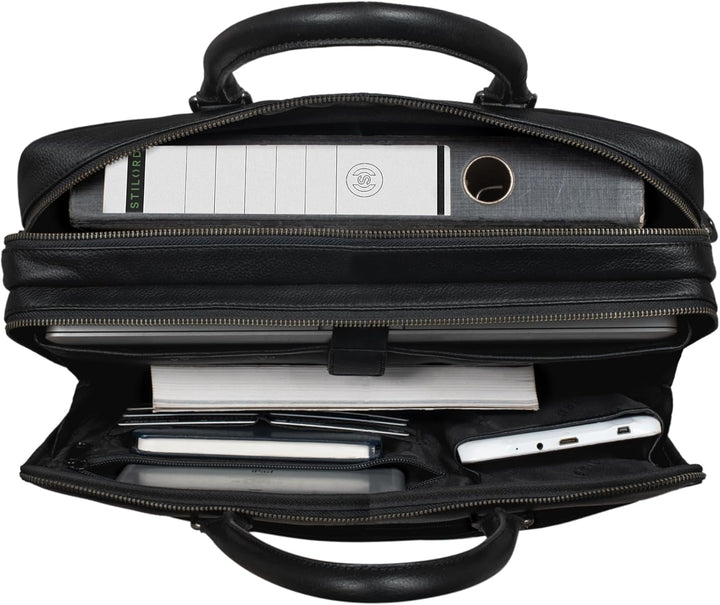STILORD Drake Businesstasche Leder Gross Vintage Aktentasche XL Ledertasche Laptoptasche für Arbeit
