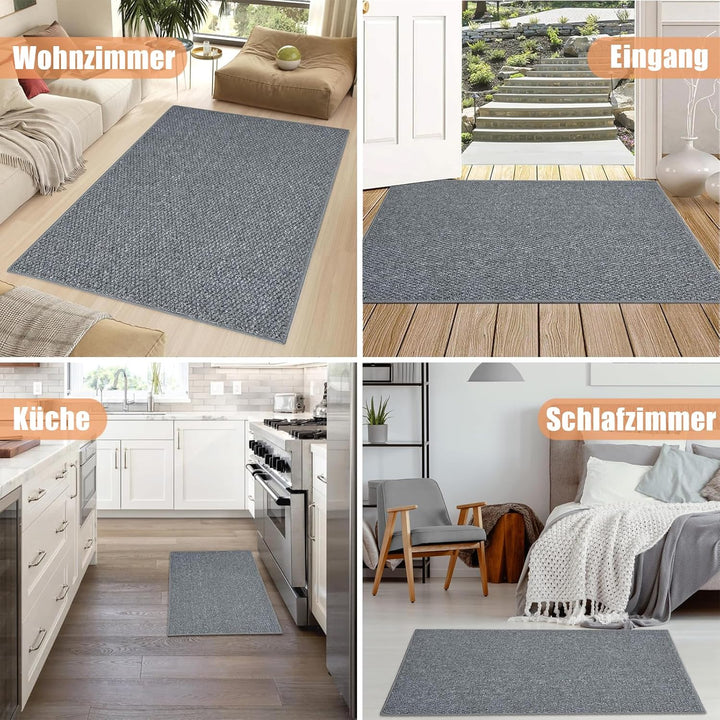 Schmutzfangmatte Innen 80 x 120 cm, Rutschfest Fussmatte Aussen und Innen, Waschbar Sauberlaufmatte