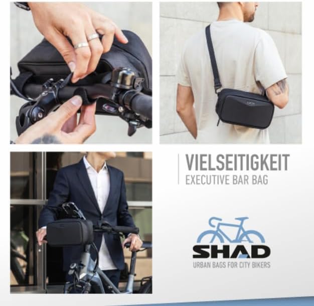 SHAD Bikes - fahrradtasche Lenker klein Executive Bar Bag 3L - Lenkertasche Fahrrad Klein Wasserdich