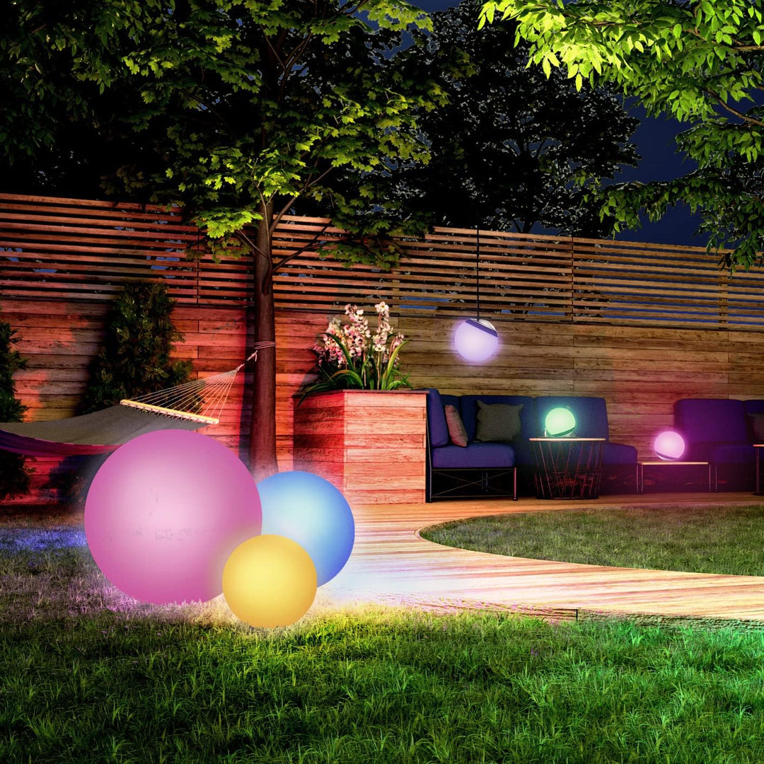 tint smarte Outdoor LED Kugel Calluna Solar, Solarleuchtkugel Ø 35 cm, weisses und farbiges Licht RG