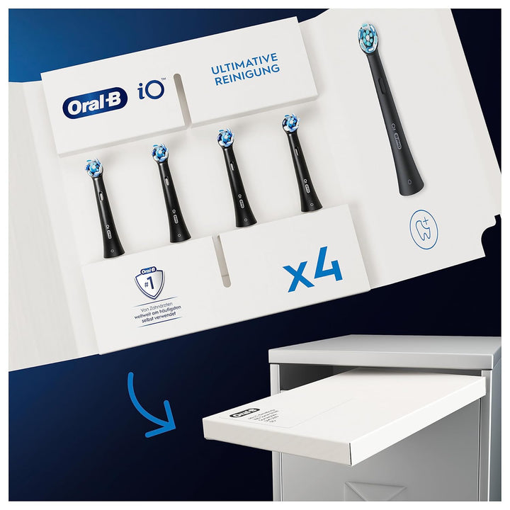 Oral-B iO Ultimative Reinigung Aufsteckbürsten für elektrische Zahnbürste, 4 Stück, ultimative Zahnr