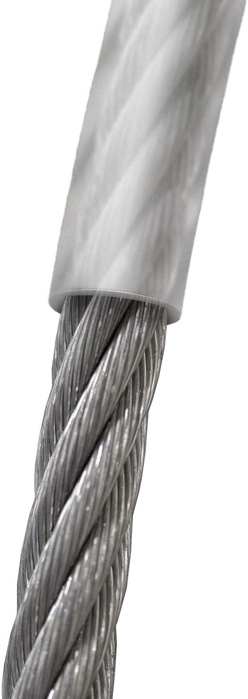 Seilwerk STANKE Rankhilfe PVC Drahtseil ummantelt verzinkt 10m Stahlseil 6mm 6x7, 2x Spannschloss M1