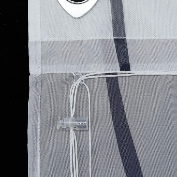 Raffrollo mit Wellen Druck Transparenter Voile Raffgardine Vorhang mit Hakenösen H/B 140/100 cm Weis