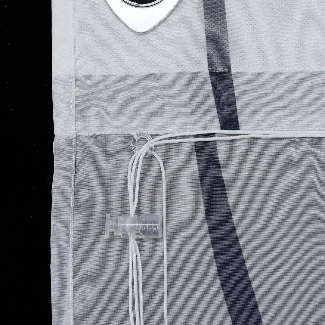 HongYa Raffrollo mit Wellen Druck Transparenter Voile Raffgardine Vorhang mit Hakenösen H/B 140/80 c