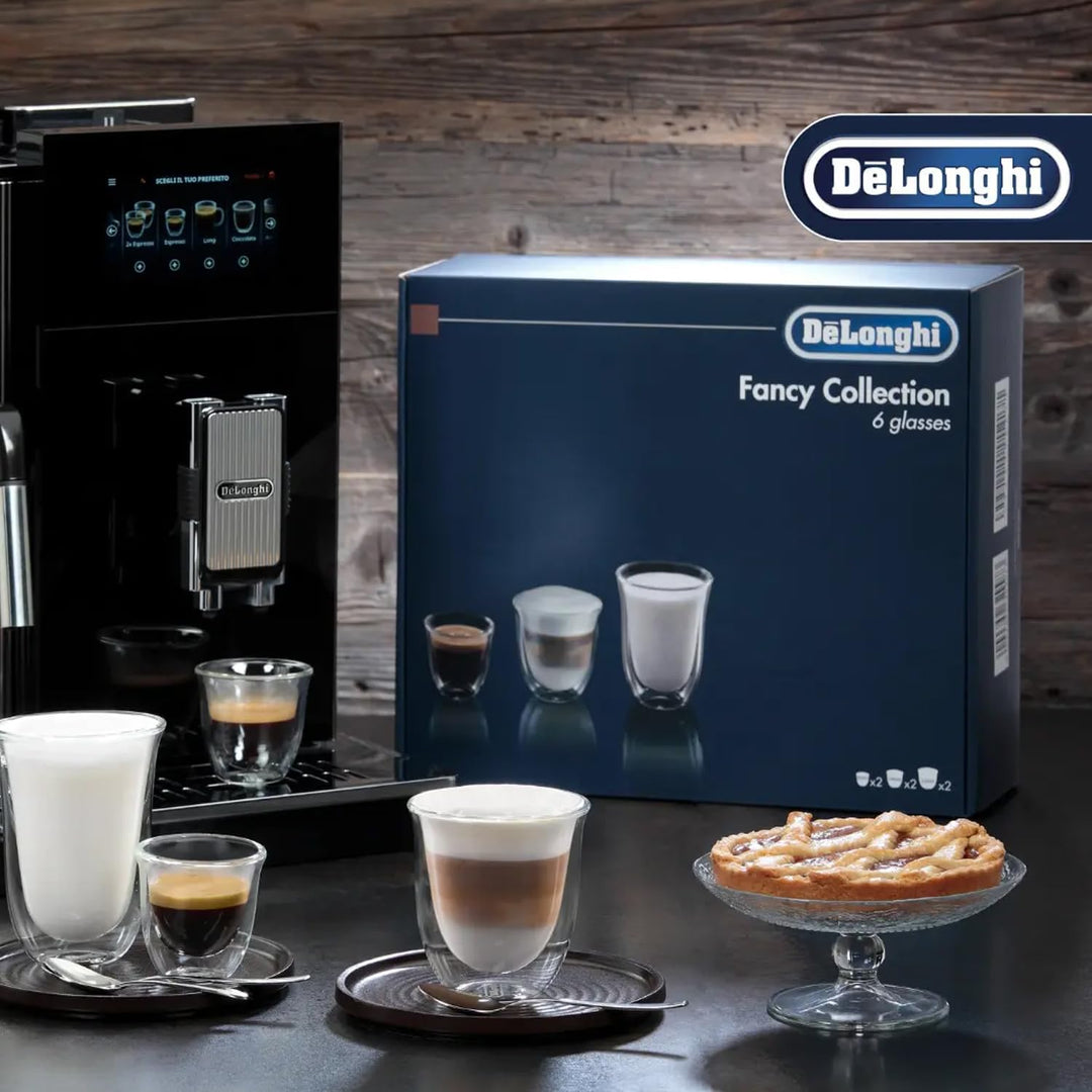 De'Longhi 5513296671 DLSC302 Delonghi Fancy Box Thermogläser, aus Glas, 1 liters , 6er-Set, transpar