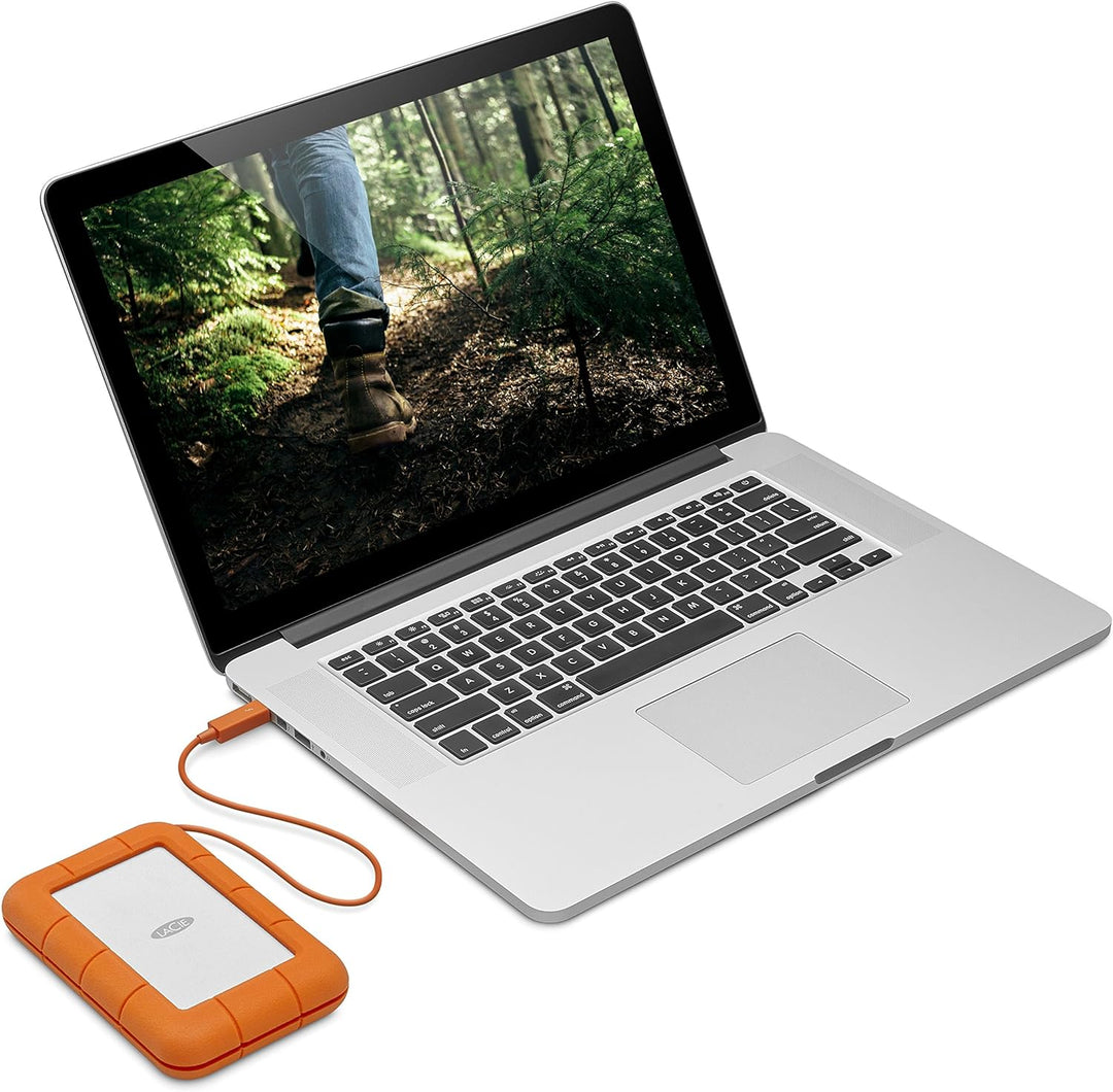 LaCie Rugged 4TB tragbare externe Festplatte, 2.5 Zoll, PC & Mac, inkl. USB-C w/o USB-A Kabel, inkl.