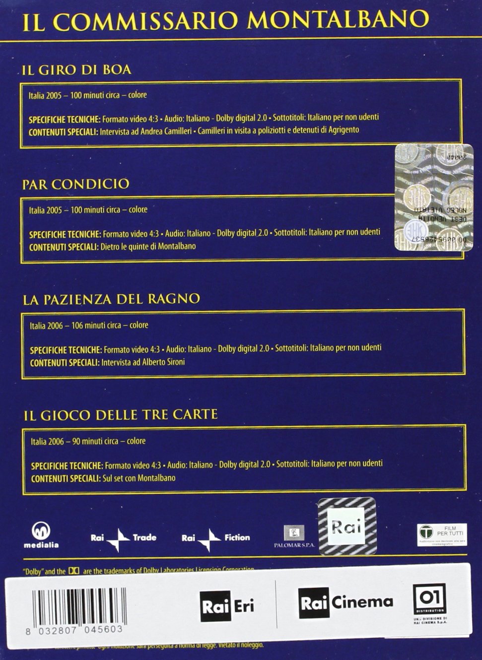 Il commissario Montalbano [4 DVDs] [IT Import], DVD
