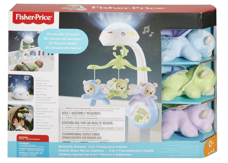 Fisher-Price Bundle Pack - 3-in-1 Traumbärchen Mobiles Nachtlicht (CDN41) + Kleines Spielbuch (FGJ40