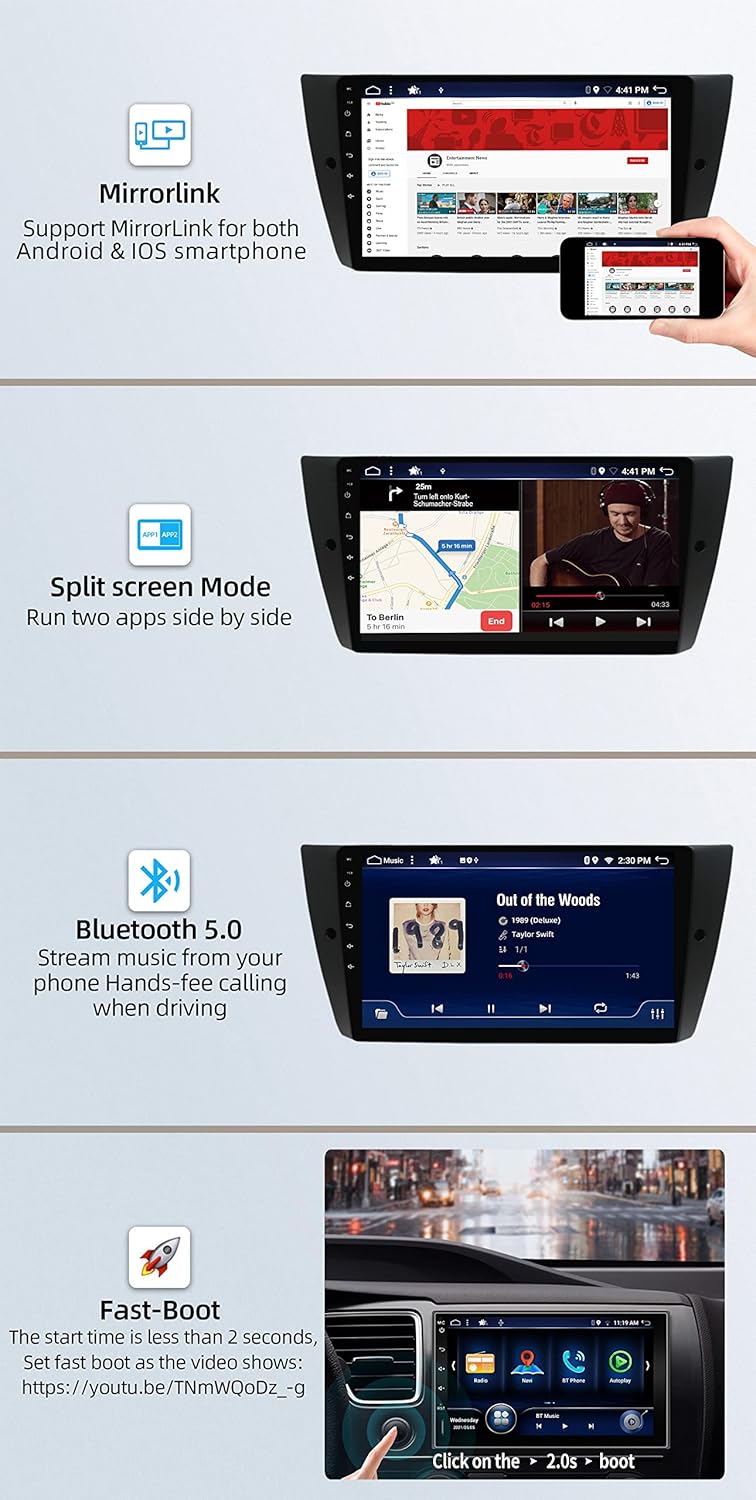 JOYX Android 13 Autoradio Passt für BMW E90/E91/E92/E93 (2005–2012) - [4G+64G] - Eingebaut DSP/Carpl