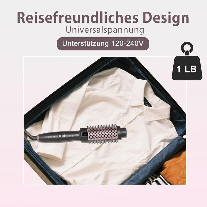 Thermal Brush, Thermobürste Negativ-Ionen, Elektrische Rundbürste mit 5 Temperaturstufen, Stylingbür