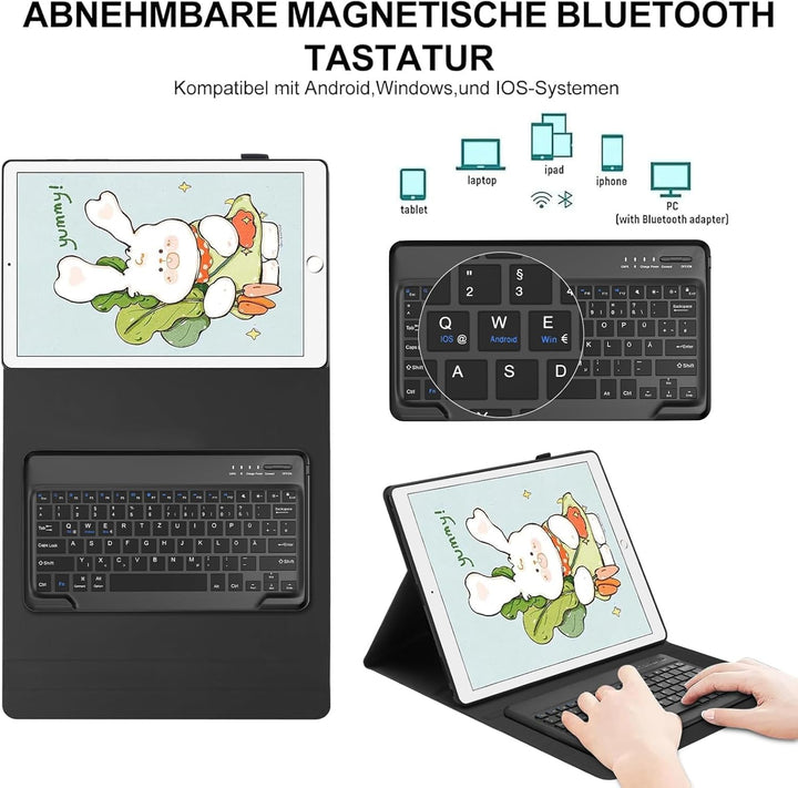 Tastatur für iPad Pro 12.9 2/1 Generation 2017/2015, Hülle mit Tastatur für iPad Pro 12.9 Zoll QWERT