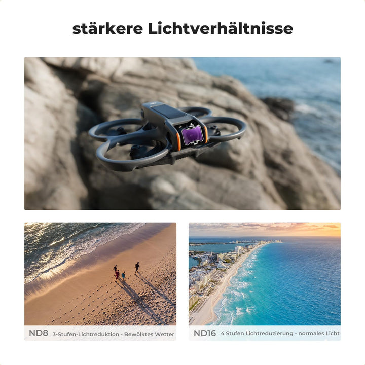 K&F Concept Avata 2 ND Filter Set, PL ND8 ND16 Filter 3 Stück kompatibel mit DJI Avata 2 PL+ND8+ND16