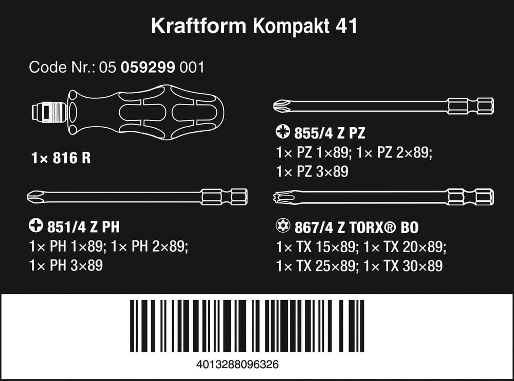 Kraftform Kompakt 41, 11-teilig, Wera 05059299001