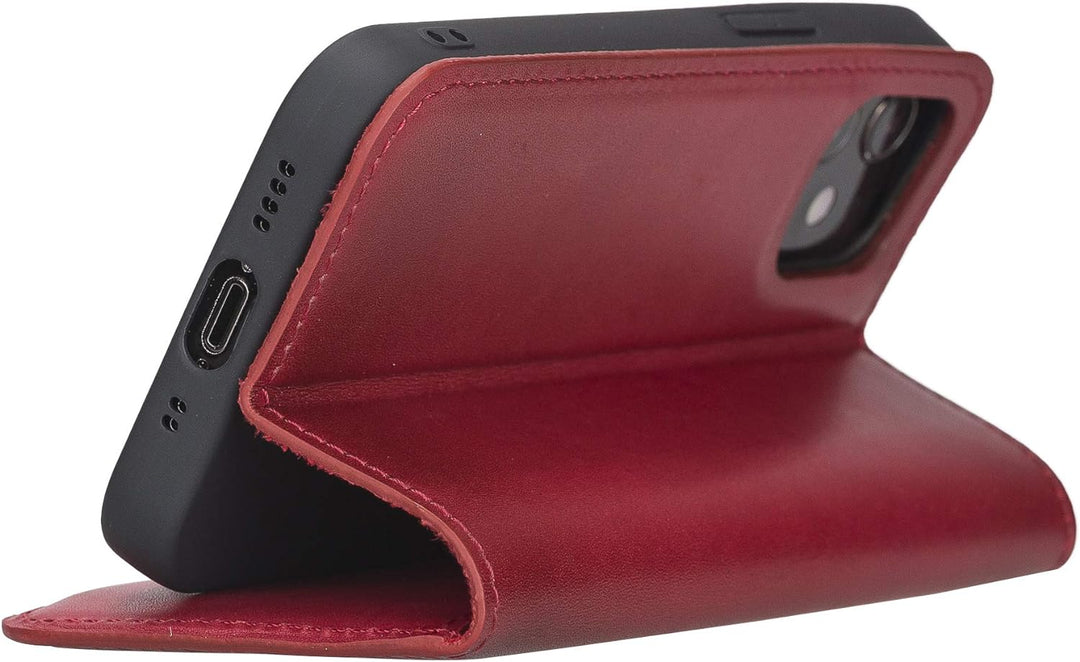 Solo Pelle aufklappbare Lederhülle kompatibel für iPhone 12 Mini in 5.4 Zoll inkl. 1 Kartenfach für