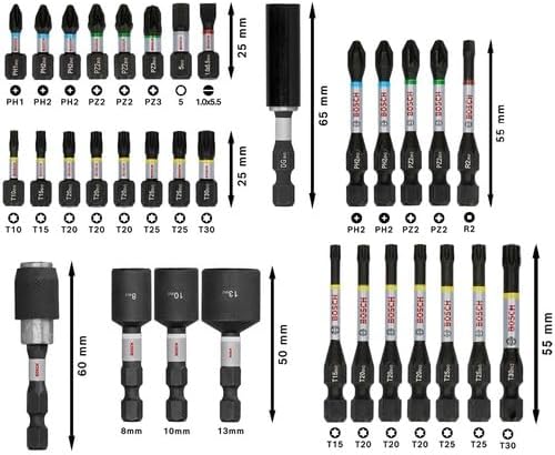 Bosch 33x PRO Impact Set, 33-tlg. (200 x 107 mm, Professional Zubehör Schraubendreher, Schraubendreh