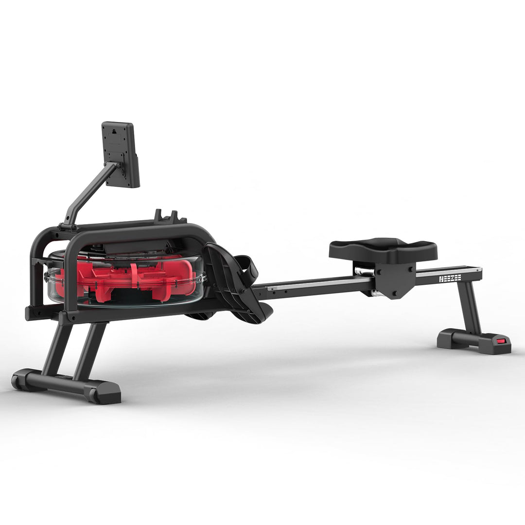 Neezee Rudergerät für zuhause, Rudergerät Wasser mit Professioneller Tablet-Halterung, Max 150kg Bel