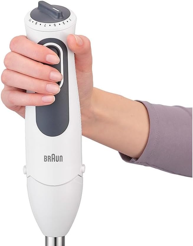 Braun Minipimer 3 Vario MQ3137 Sauce+ MQ 3137, 600 milliliters, Weiss/Grau MQ3137 Sauce Plus Single,