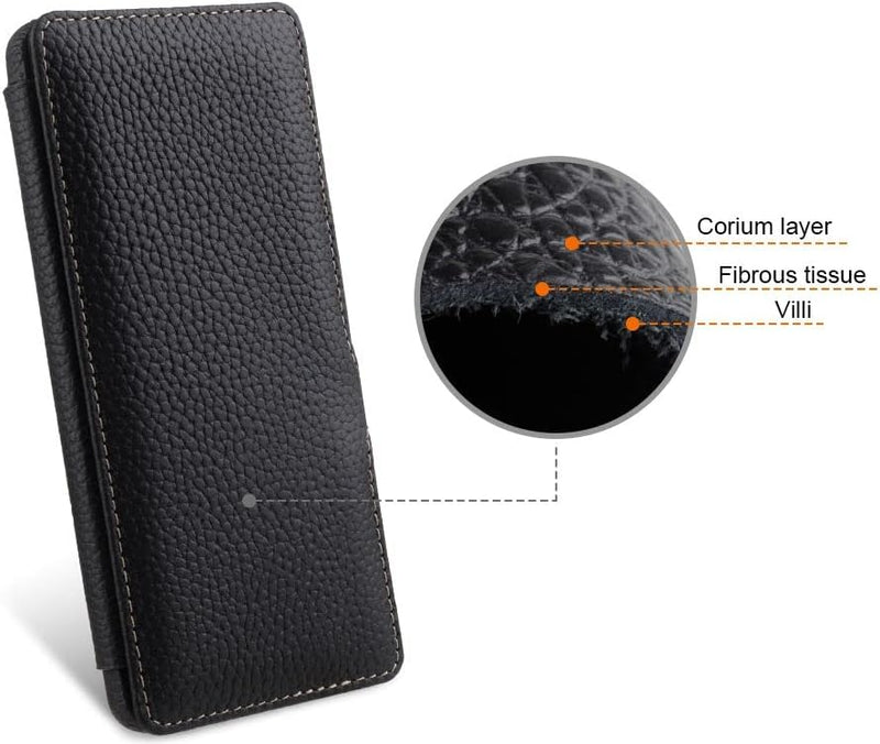 STILGUT Book Case kompatibel mit Google Pixel 7 Hülle aus Leder mit Clip-Verschluss, Lederhülle, Kla