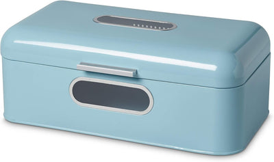 Echtwerk Retro-Brotkasten aus Metall mit Sichtfenster - hellblau, 30 x 20 x16,5 cm Hellblau Big Sing