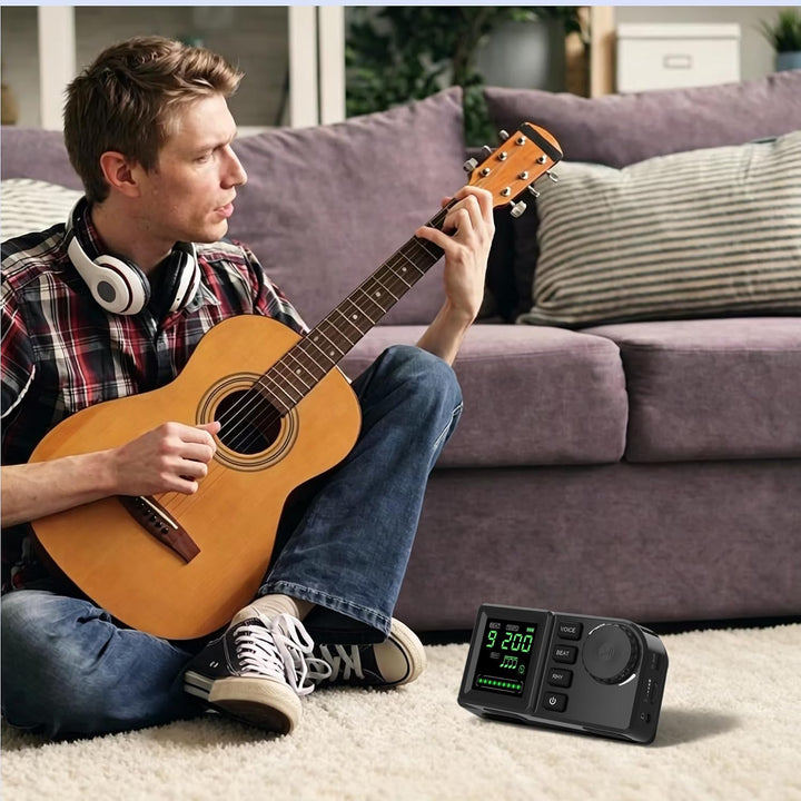 Wiederaufladbares Digitales Metronom für Schlagzeug Gitarre Bass Ukulele Saxophon Klavier usw, Schwa