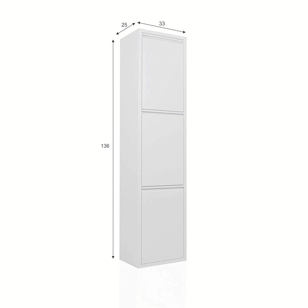 Betten-ABC Refina Mehrzweckschrank, Mülltrenner, platzsparend, aus pflegeleichtem Metall Farbe Weiss