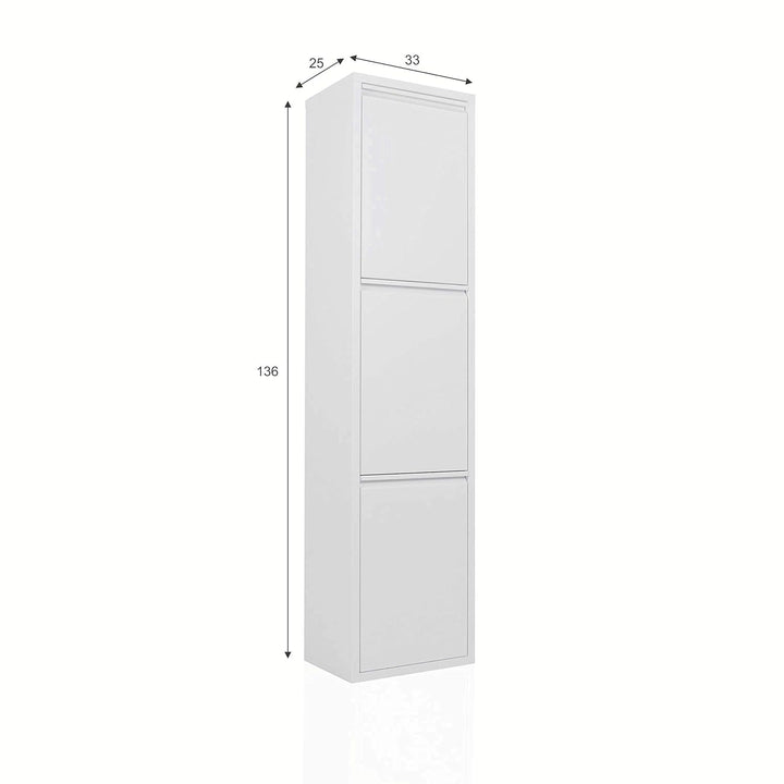 Betten-ABC Refina Mehrzweckschrank, Mülltrenner, platzsparend, aus pflegeleichtem Metall Farbe Weiss